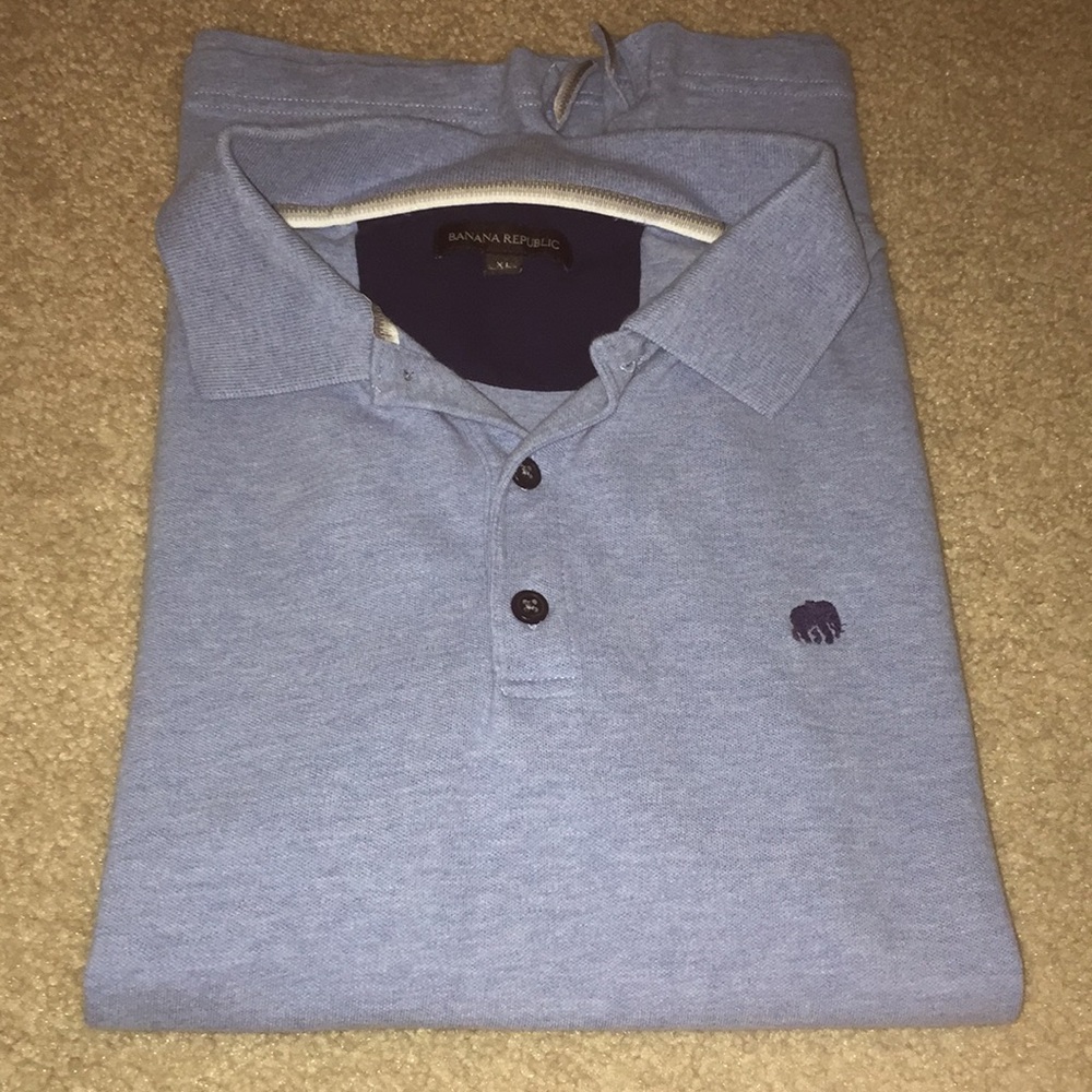 Blue collared Henley